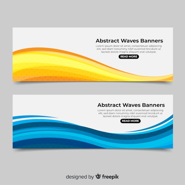 Banners de ondas abstractas