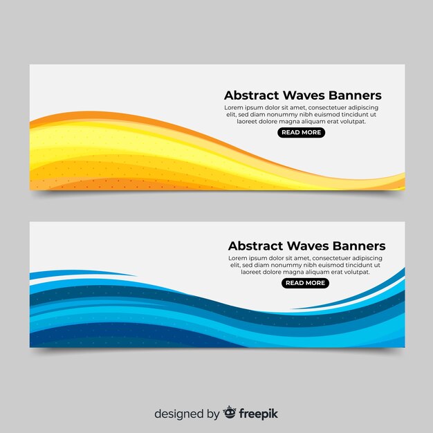 Banners de ondas abstractas