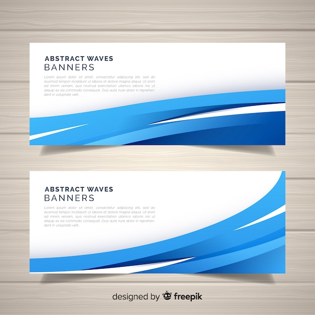 Vector gratuito banners de ondas abstractas