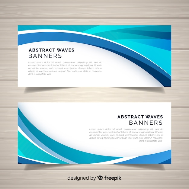 Vector gratuito banners de ondas abstractas