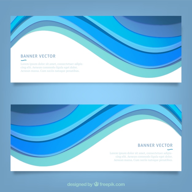 Banners con las ondas azules