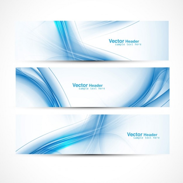 Banners de ondas azuls