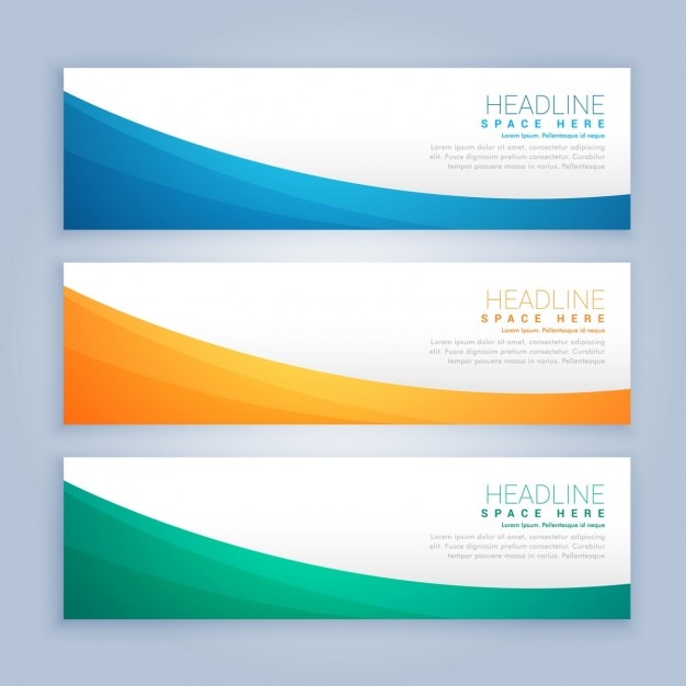 Banners de ondas de colores