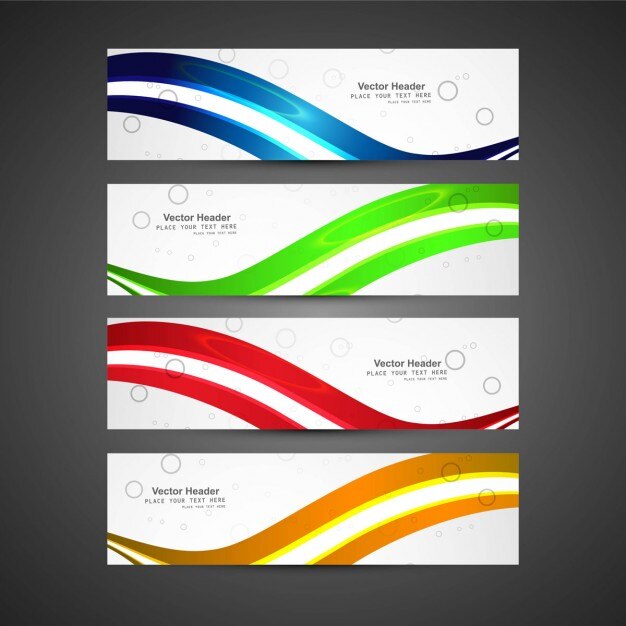 Banners con ondas coloridas