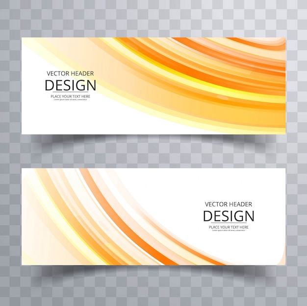 Vector gratuito banners ondulados brillantes