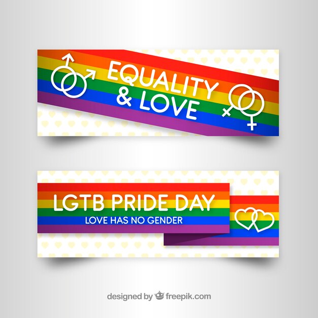 Banners del orgullo lgbt con muchos colores