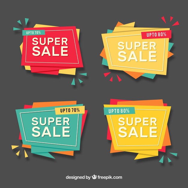 Banners origami de rebajas