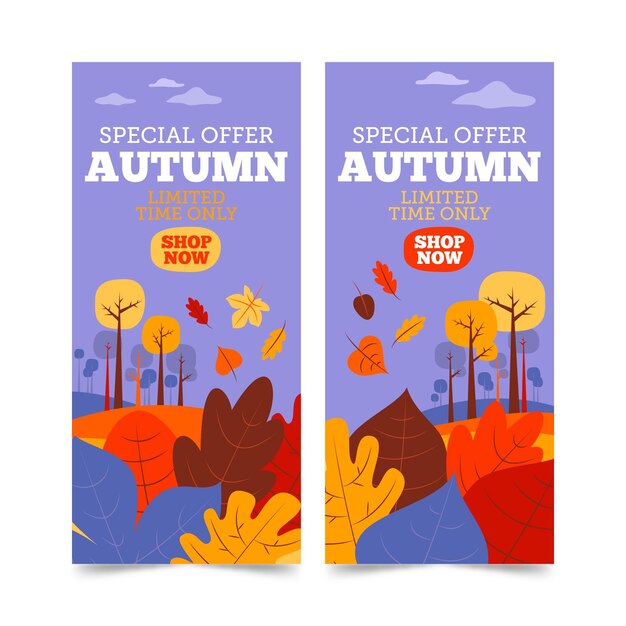Banners otoñales con hojas