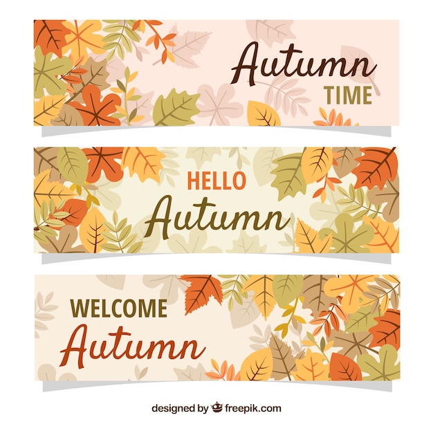 Banners de otoño con hojas