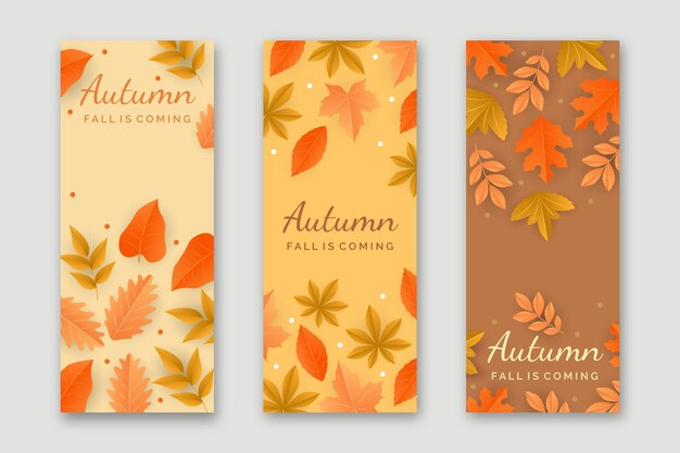 Banners de otoño realistas