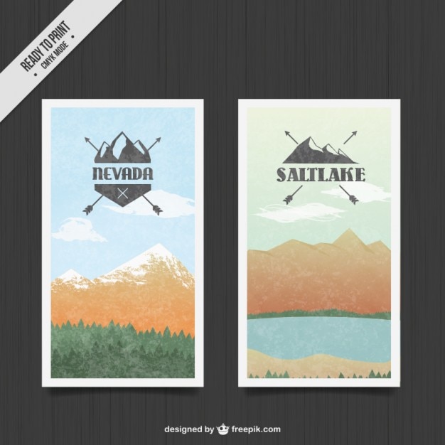 Banners de paisaje de montañas