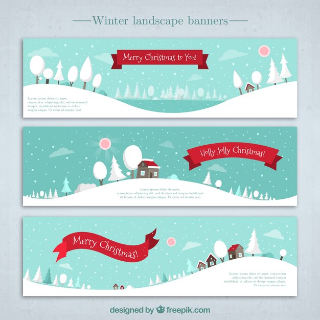 Banners de paisaje nevado