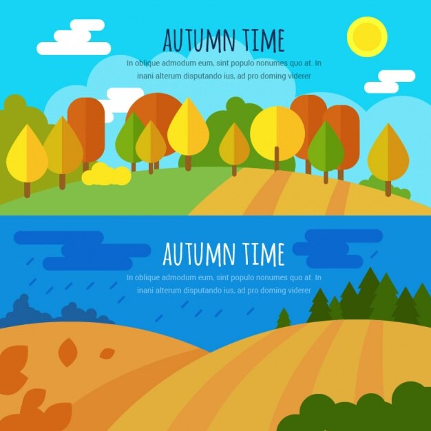 Banners con paisajes otoñales