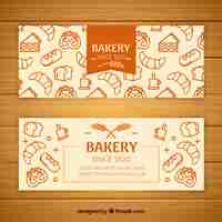 Vector gratuito banners de panadería en estilo plano