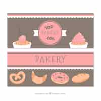 Vector gratuito banners de panadería en estilo plano