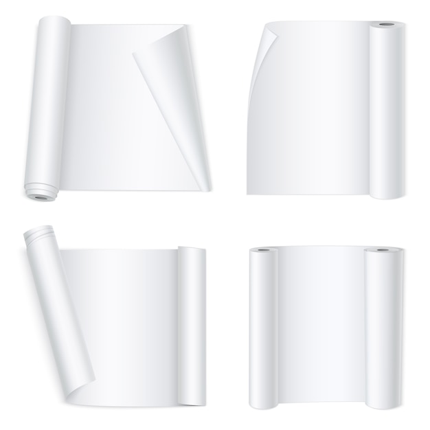 Banners de papel curvo blanco