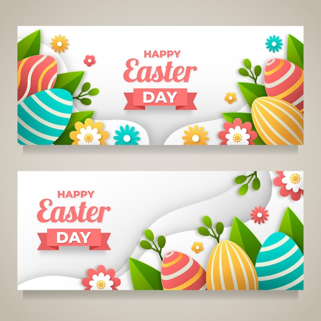 Banners de pascua en estilo papel