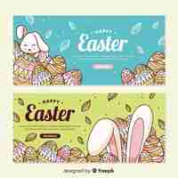 Vector gratuito banners de pascua