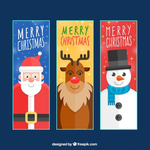 Banners de personajes de navidad