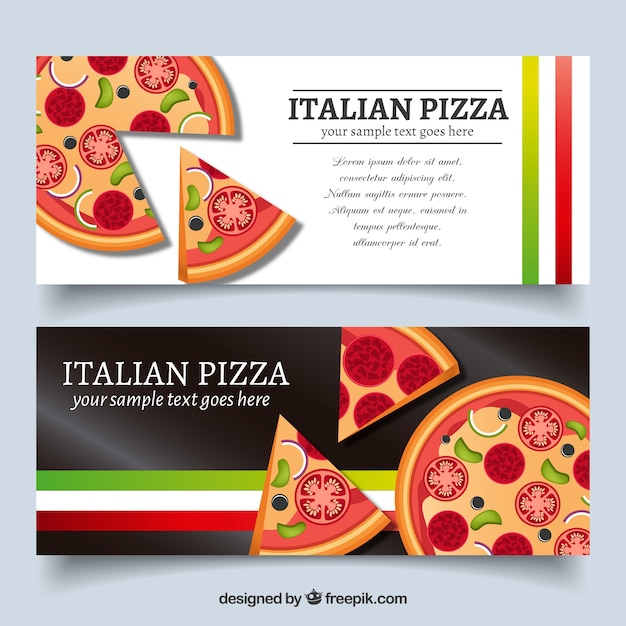 Banners de pizza italiana