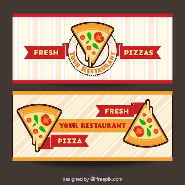 Vector gratuito banners de pizzería