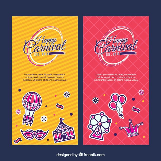 Banners planos de carnaval