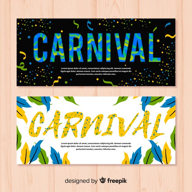 Banners planos de carnaval