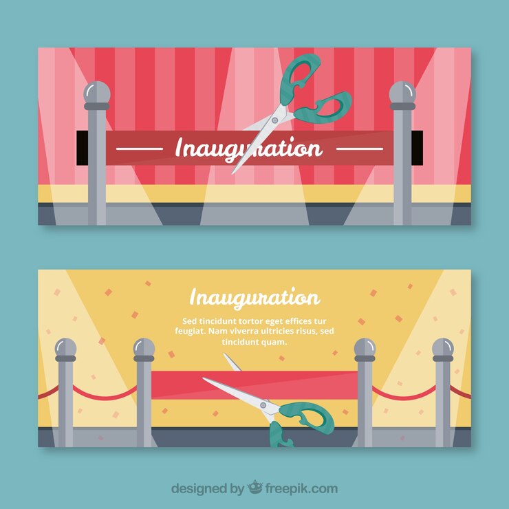 Vector gratuito banners planos de ceremonia de inauguración
