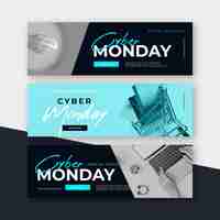 Vector gratuito banners planos de cyber monday