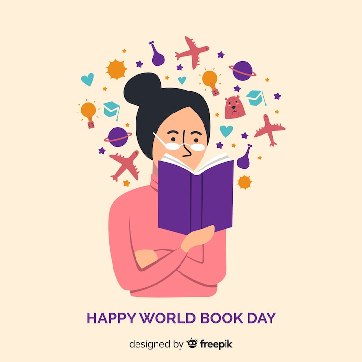 Vector gratuito banners planos del día mundial del libro