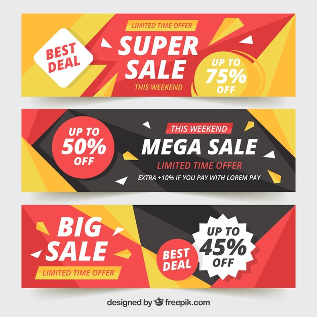 Banners planos de venta