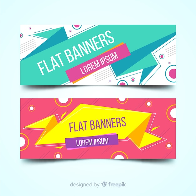 Vector gratuito banners planos