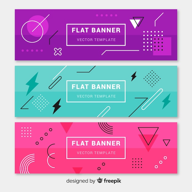 Vector gratuito banners planos