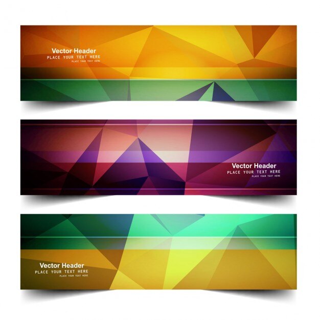 Banners poligonales coloridas