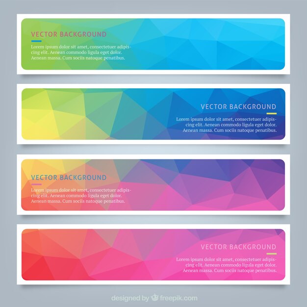 Banners poligonales coloridas