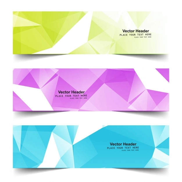 Vector gratuito banners poligonales coloridos