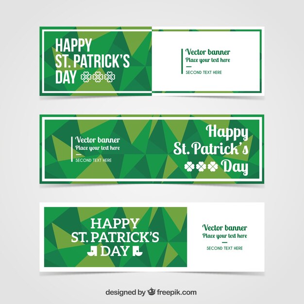 Banners poligonales del día de ST. Patrick's