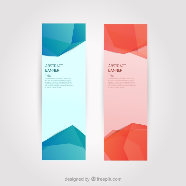 Vector gratuito banners con los polígonos abstractos