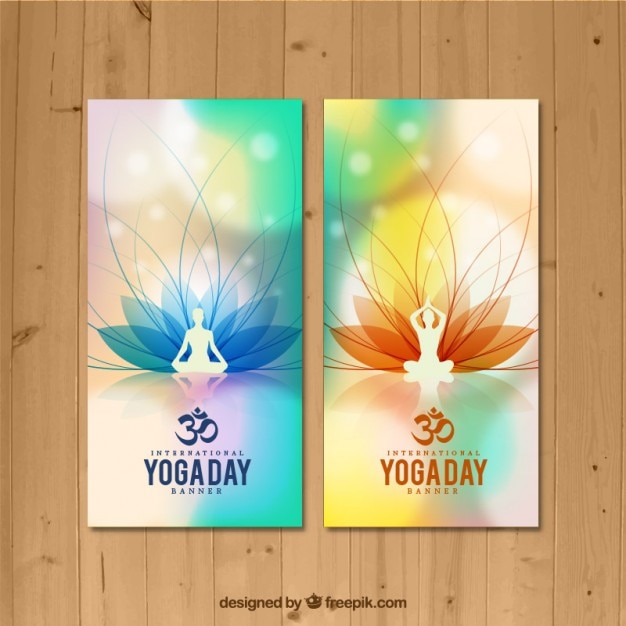 Banners de poses de yoga