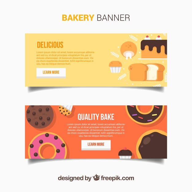 Banners con postres deliciosos