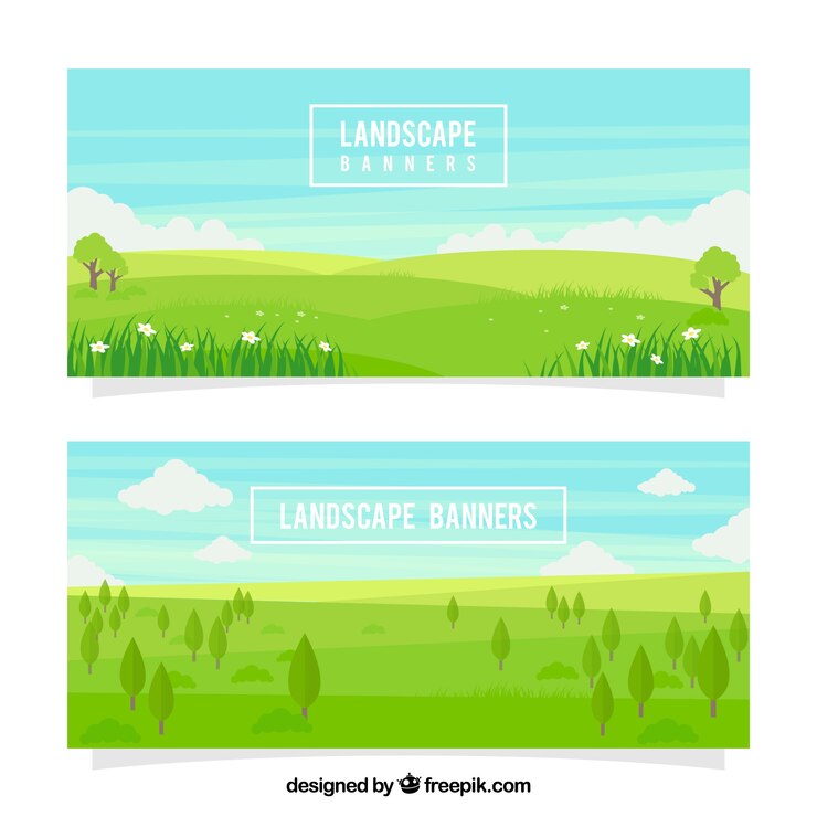 Vector gratuito banners de praderas