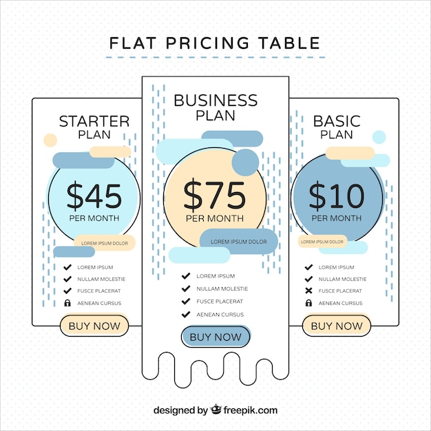 Vector gratuito banners de precios modernos en diseño plano