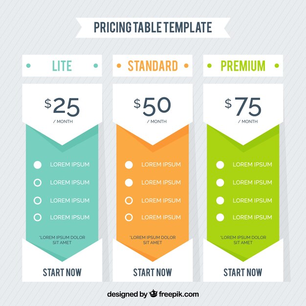 Banners de precios para web en diseño plano 