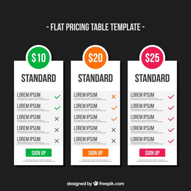 Banners de precios para web en diseño plano 