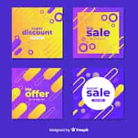 Vector gratuito banners promocionales de rebajas para redes sociales