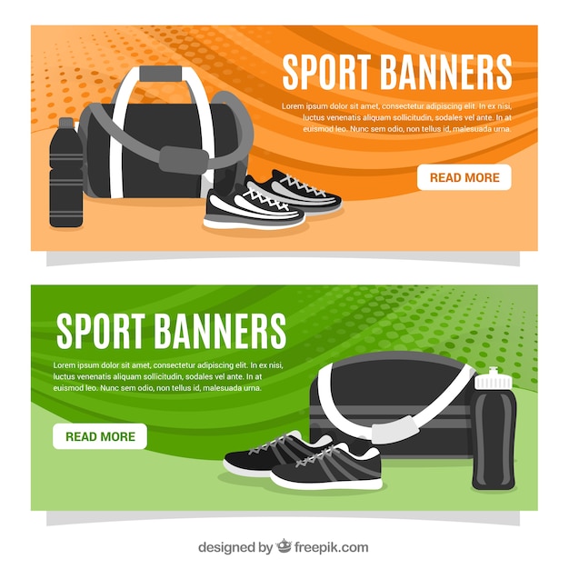 Vector gratuito banners de quipamiento deportivo