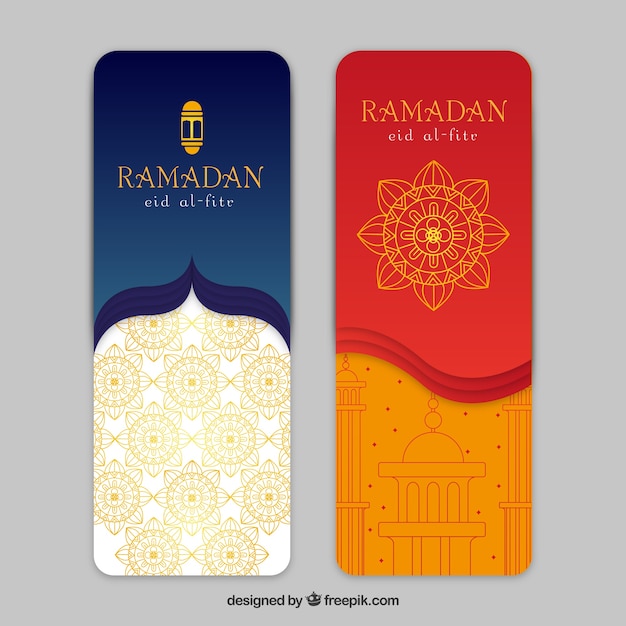 Banners de ramadán coloridos