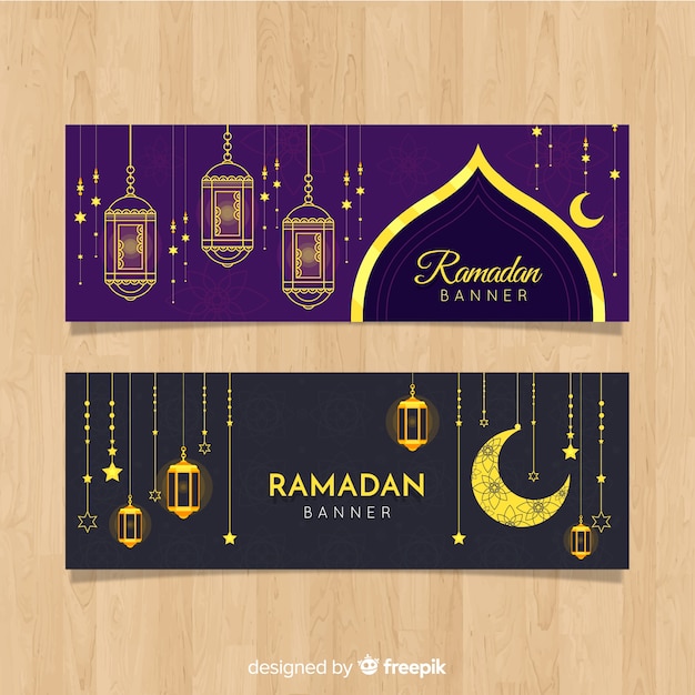 Vector gratuito banners de ramadán