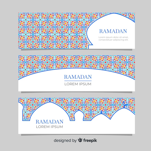 Vector gratuito banners de ramadán