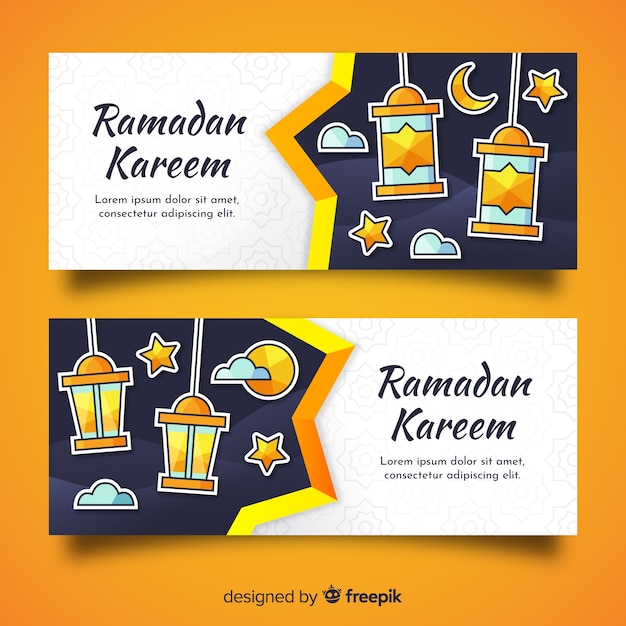 Vector gratuito banners de ramadán